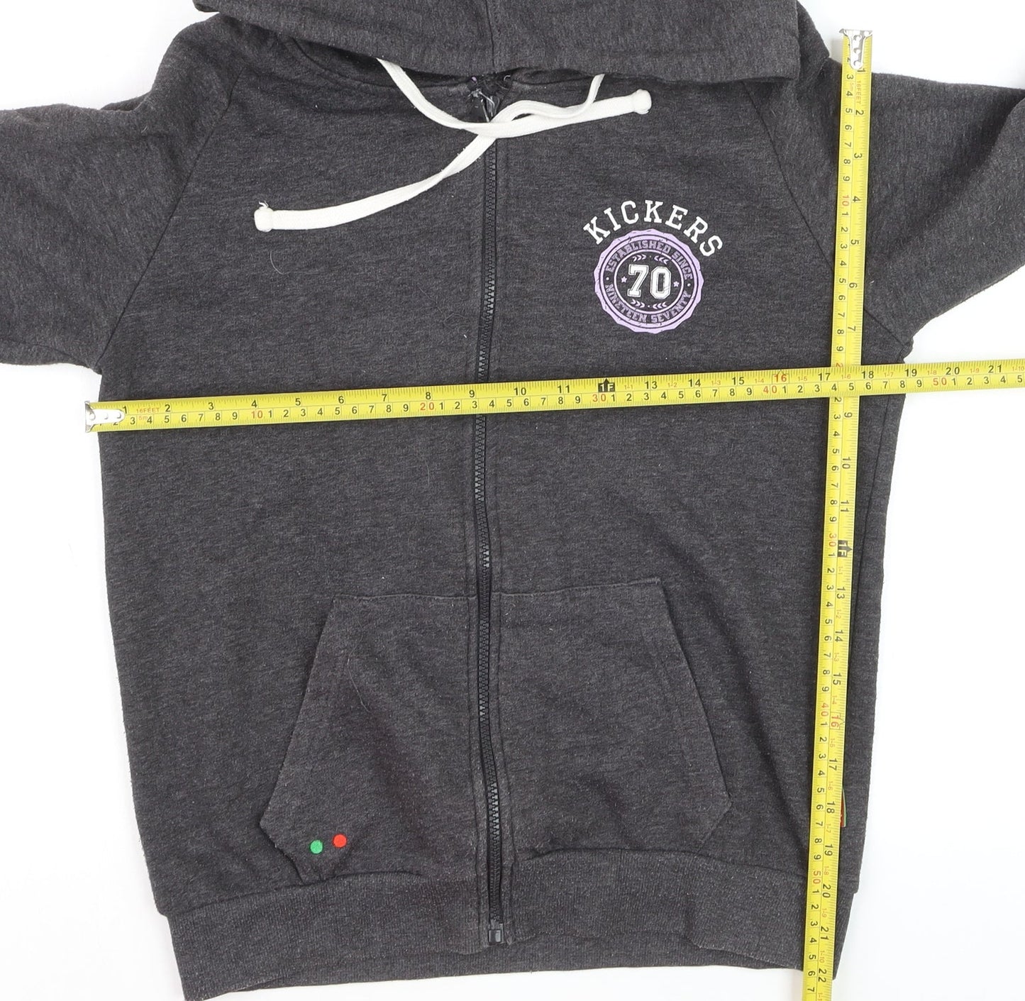 Kickers Teens Grey Full Zip Hoodie 10 Regular Fit Graphic Print