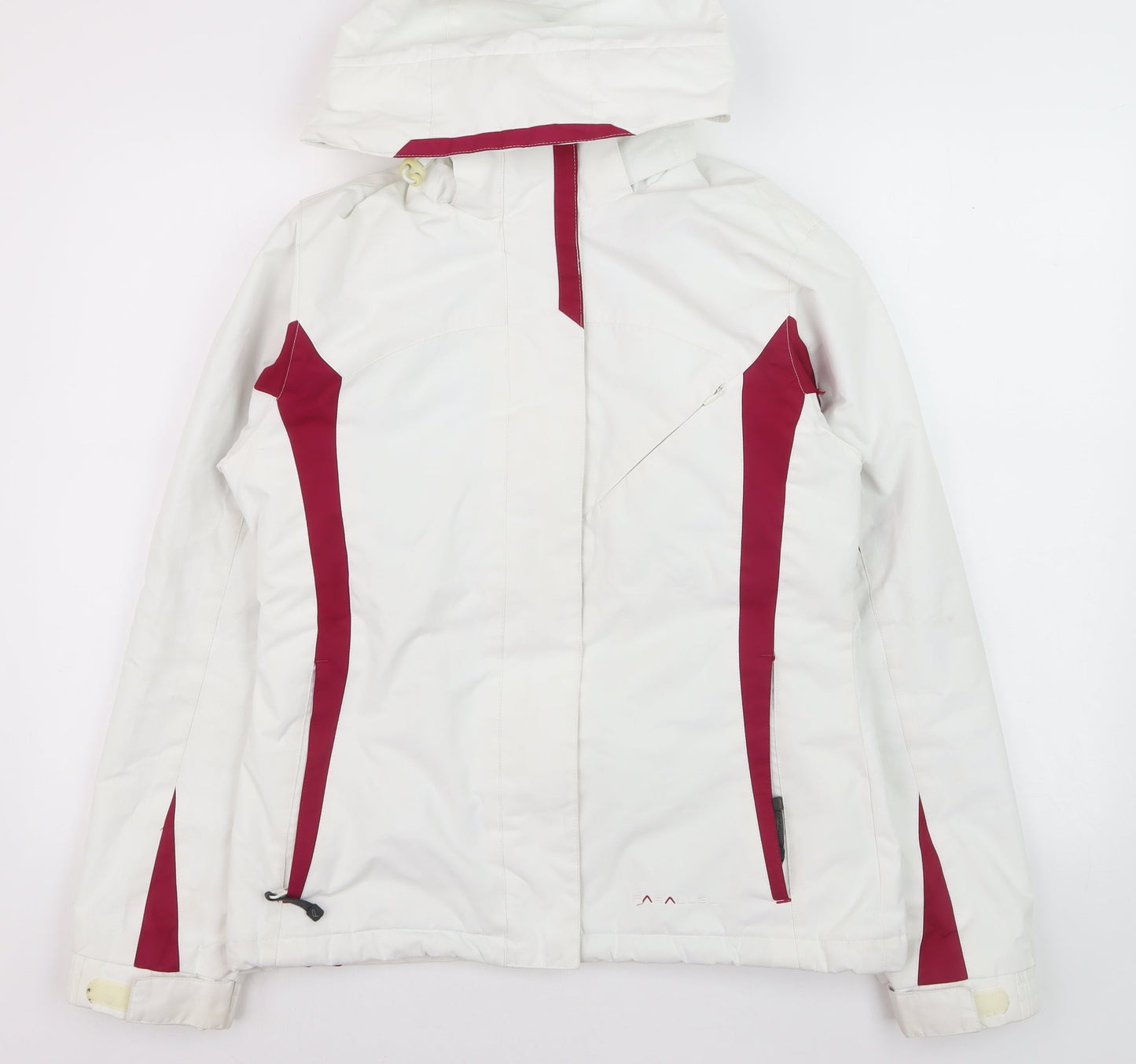 Parallel Womens White Ski Jacket Size 8 Hooded Waterproof Coat