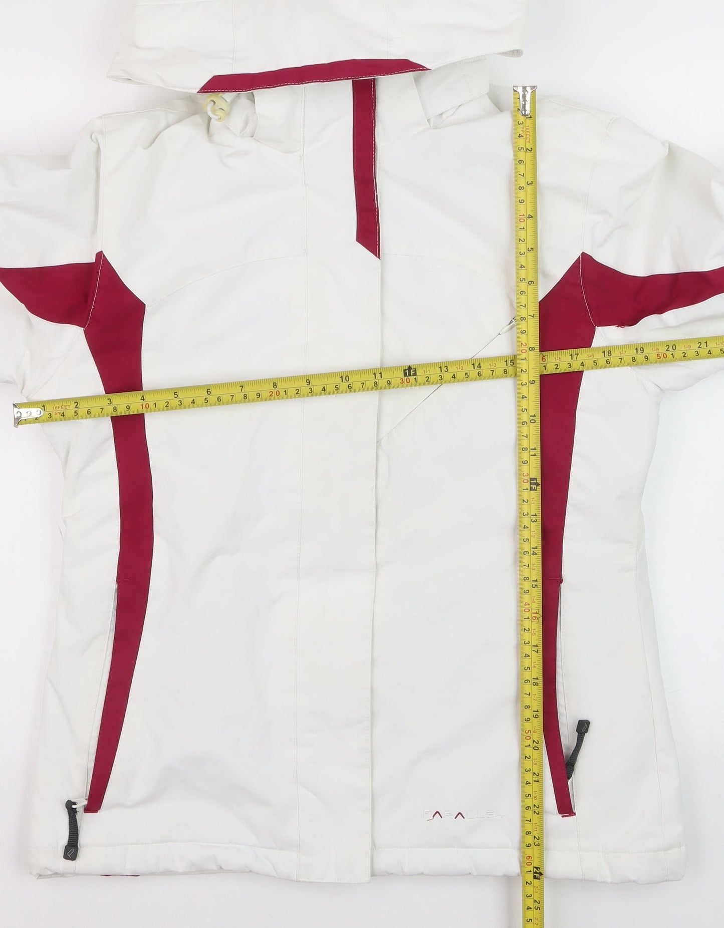 Parallel Womens White Ski Jacket Size 8 Hooded Waterproof Coat