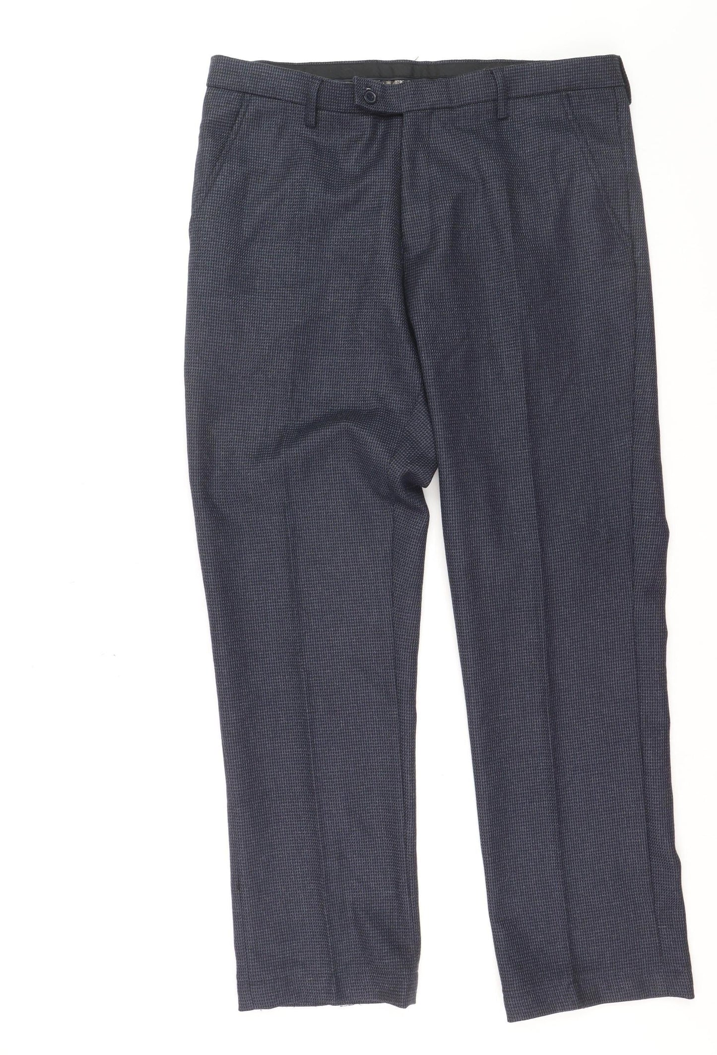 Cavani Women's Blue Herringbone Dress Pants Size 12 Regular Fit