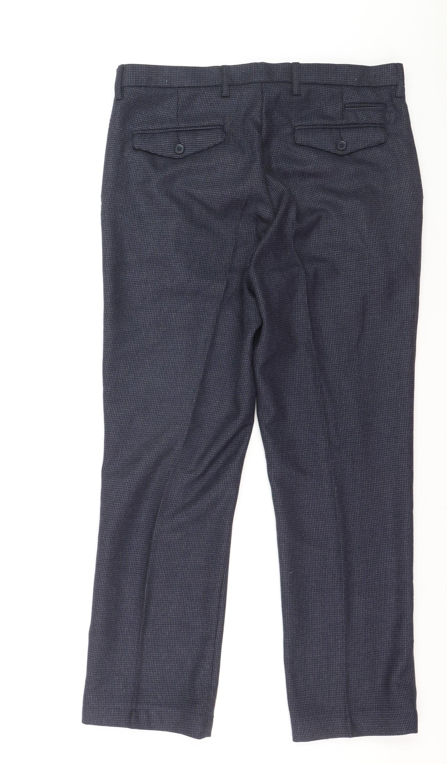 Cavani Women's Blue Herringbone Dress Pants Size 12 Regular Fit