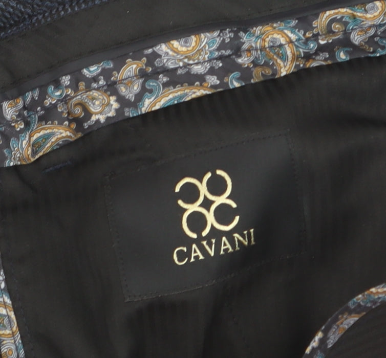 Cavani Women's Blue Herringbone Dress Pants Size 12 Regular Fit