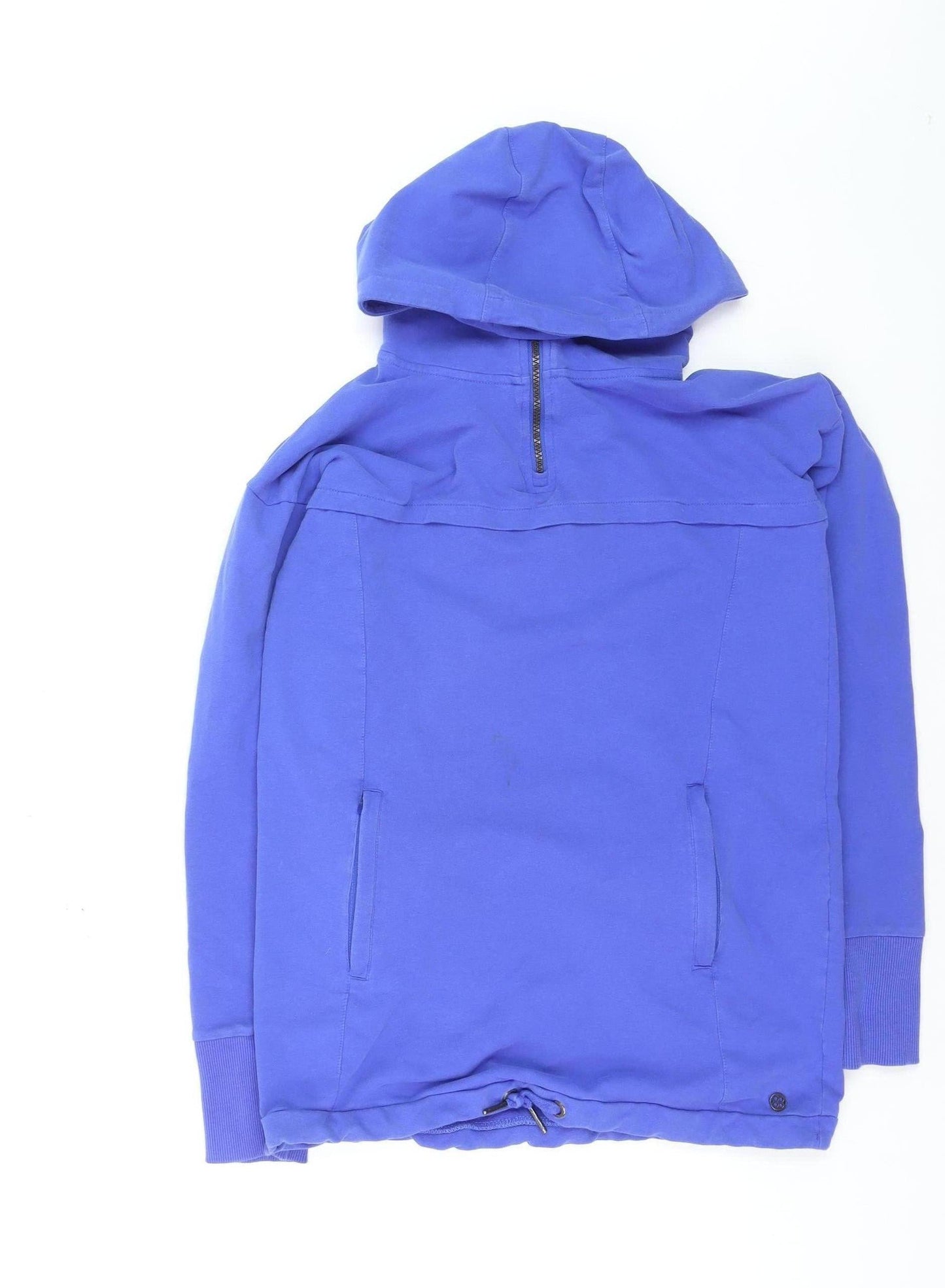 Sweaty Betty Womens Blue Half Zip Hoodie Medium Cotton Blend