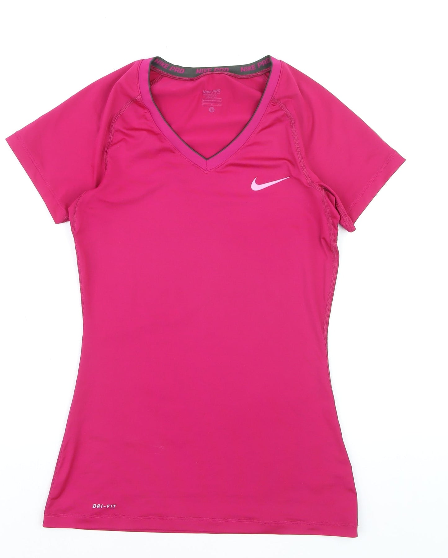 Nike Pro Women's Pink Dri-FIT V-Neck Short Sleeve Training Top Size S