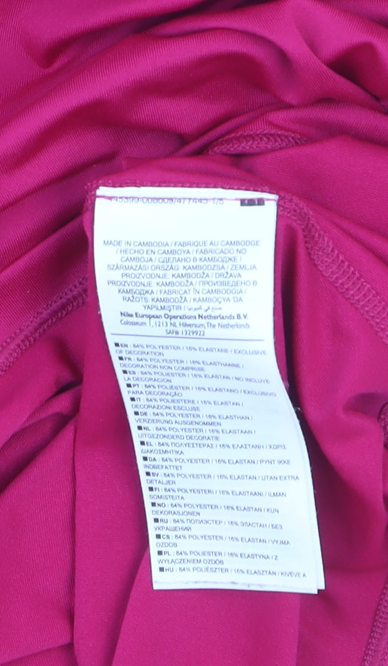 Nike Pro Women's Pink Dri-FIT V-Neck Short Sleeve Training Top Size S