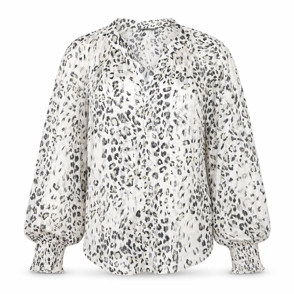 Dunnes Women’s Multicoloured Animal Print V-Neck Long Sleeve Blouse Size 12