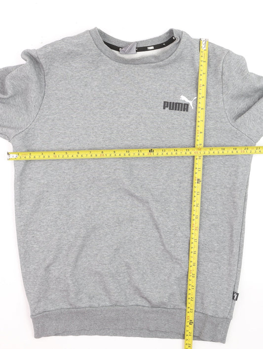 Puma Men's Grey Crew Neck Pullover Sweatshirt Size L