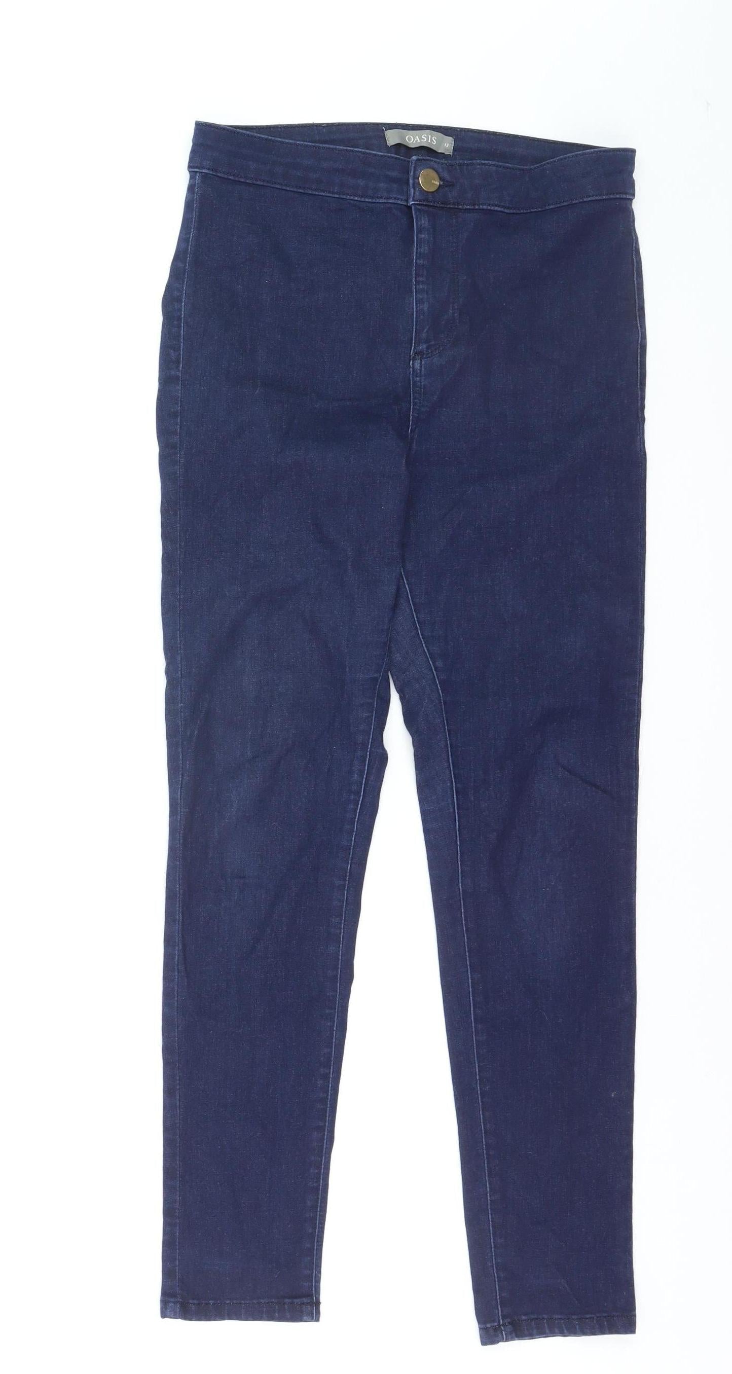 Oasis Women's Blue Skinny Slim Fit Stretch Jeans Size 12