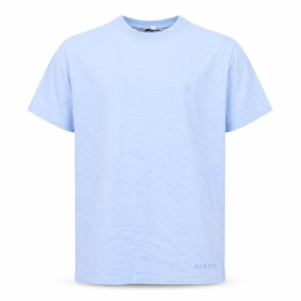 Kenrow Mens Blue Cotton Crew Neck Short Sleeve Regular T-Shirt M