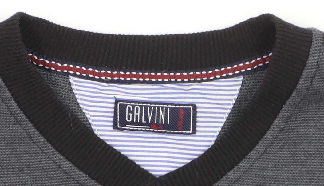 Additional view of Galvini men’s grey xl v-neck jumper casual knitwear