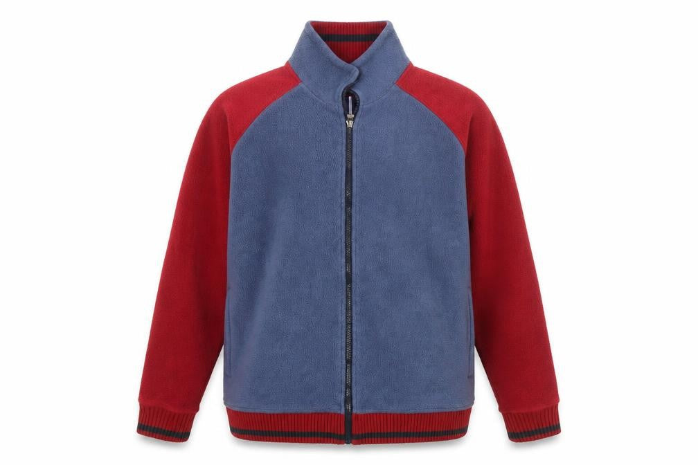 Marks & Spencer Men Blue Red Fleece Full Zip Jacket Size M