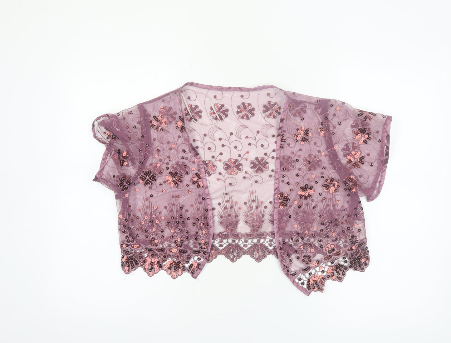 Next Women's Purple Sequin Lace Kimono Blouse L