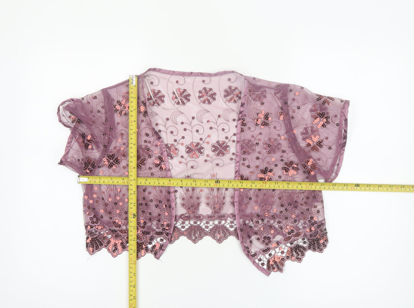 Next Women's Purple Sequin Lace Kimono Blouse L