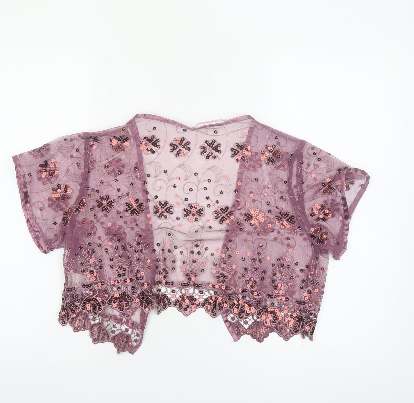Next Women's Purple Sequin Lace Kimono Blouse L