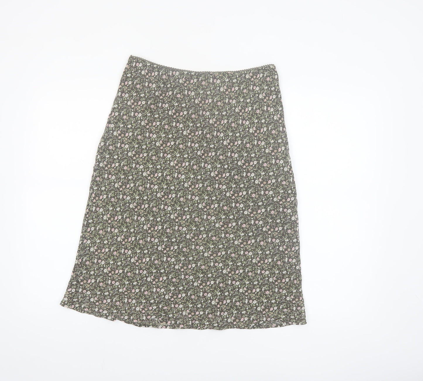 Esprit Women's Green Floral A-Line Midi Skirt Size S