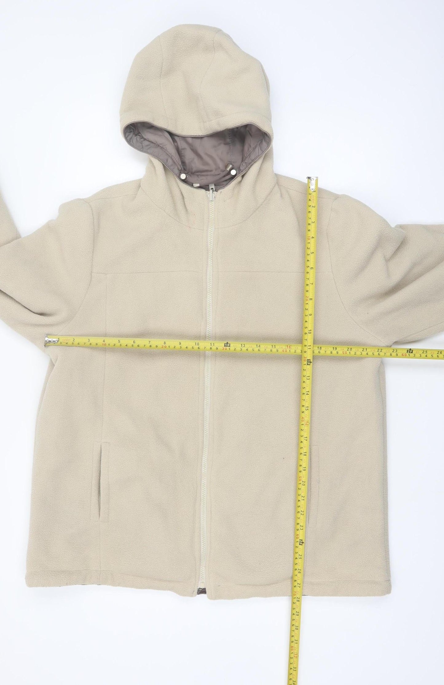 BHS Women’s Beige Full Zip Hooded Fleece Jacket Size 18
