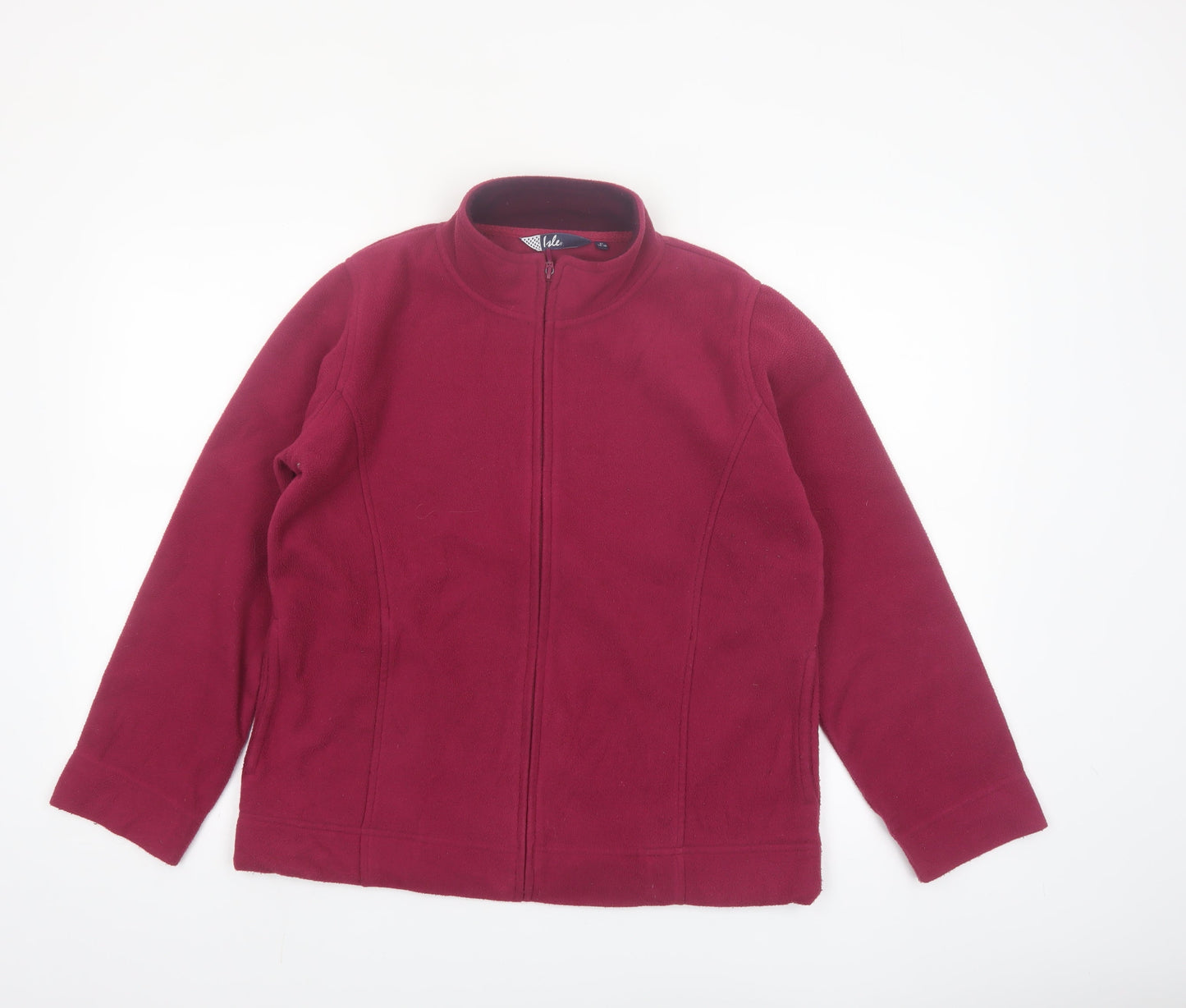 Isle Womens Red Fleece Full Zip Jacket Size M 14-16