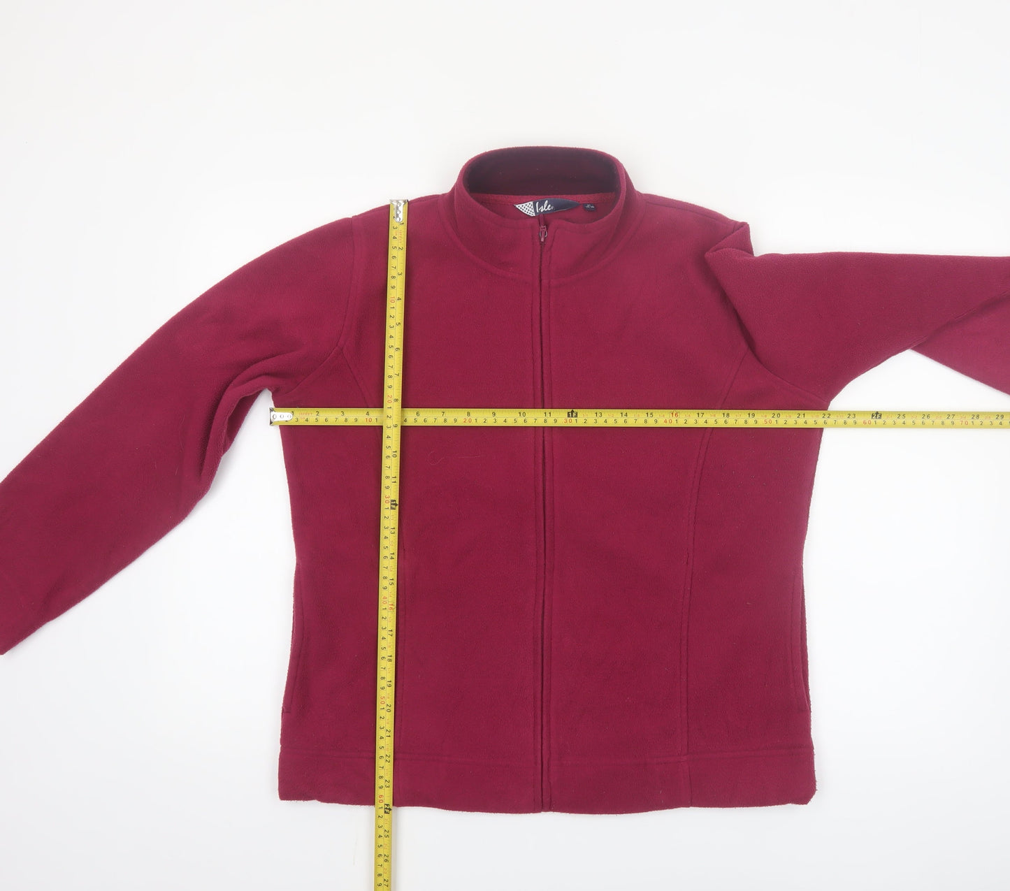 Isle Womens Red Fleece Full Zip Jacket Size M 14-16