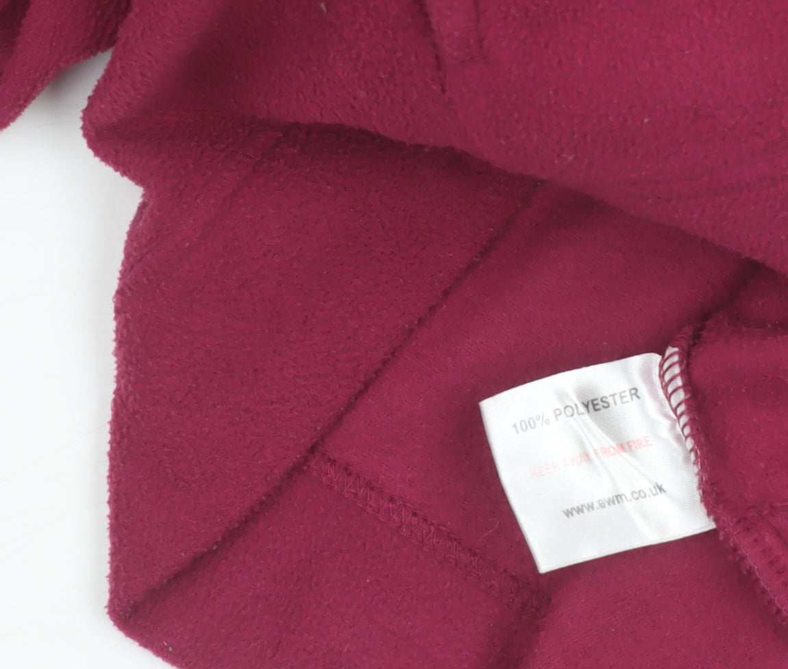 Isle Womens Red Fleece Full Zip Jacket Size M 14-16