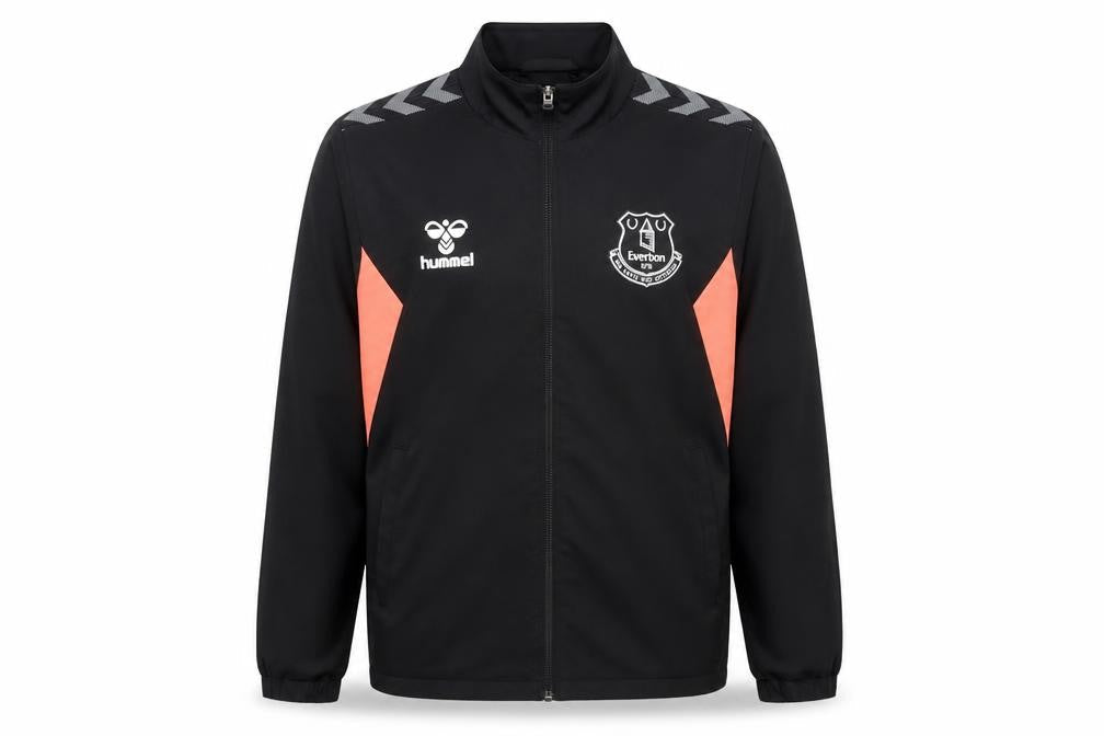 Front view of Hummel boys’ black everton track jacket 9-10 years full zip polyester