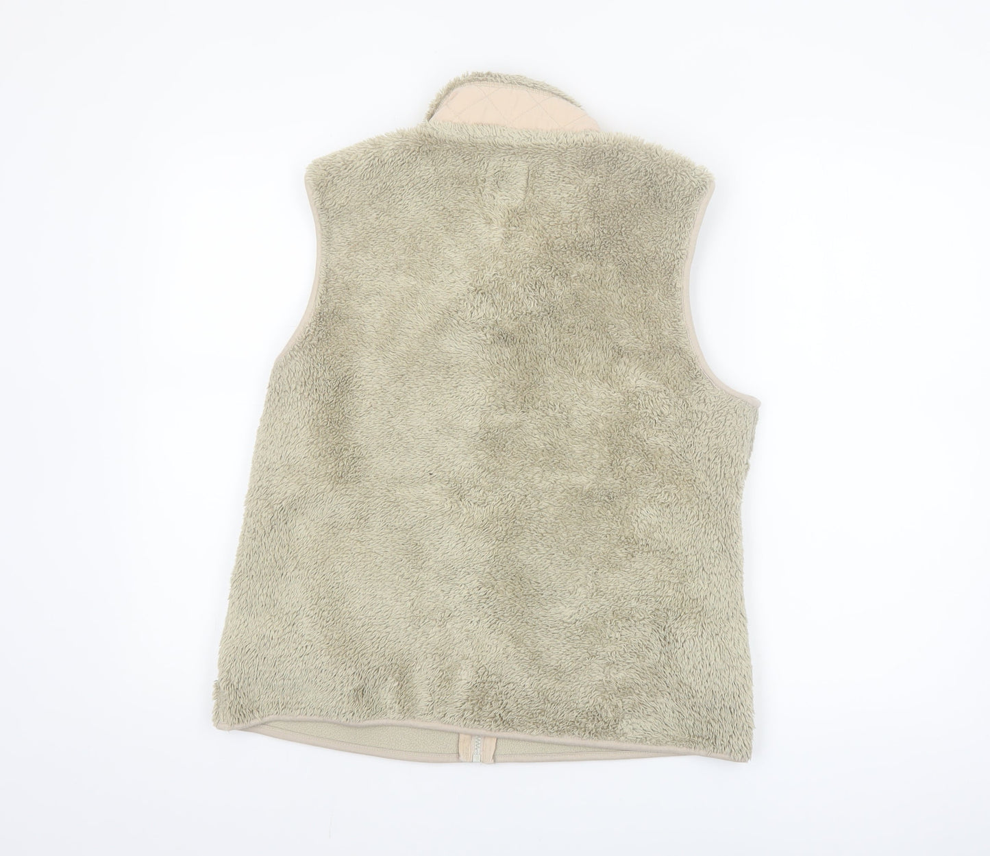White Stuff Women's Beige Fleece Zip Waistcoat Size 12