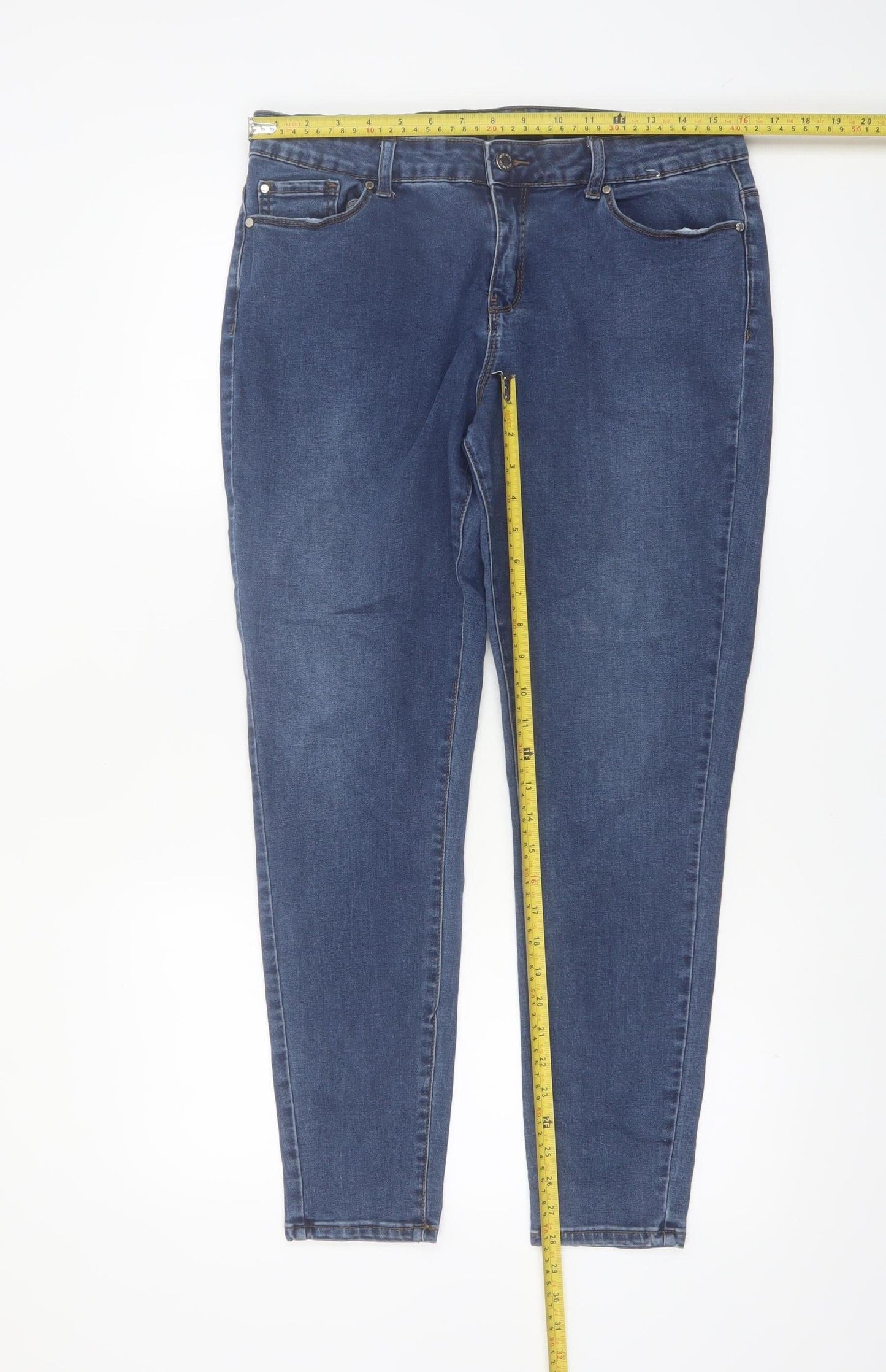 Denim Co. Women's Blue Size 16 Skinny Stretch Jeans
