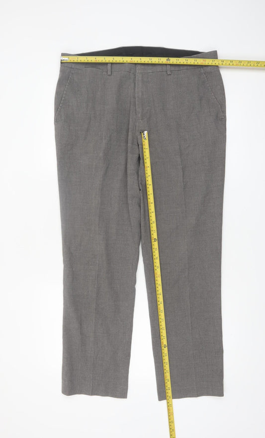 Mark Law Men's Grey 36R Dress Pants Trousers Regular Fit