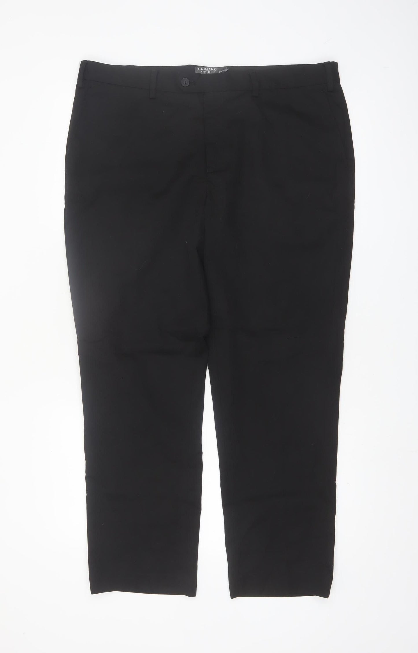 Primark Men’s Black Regular Fit Chino Trousers 38x30