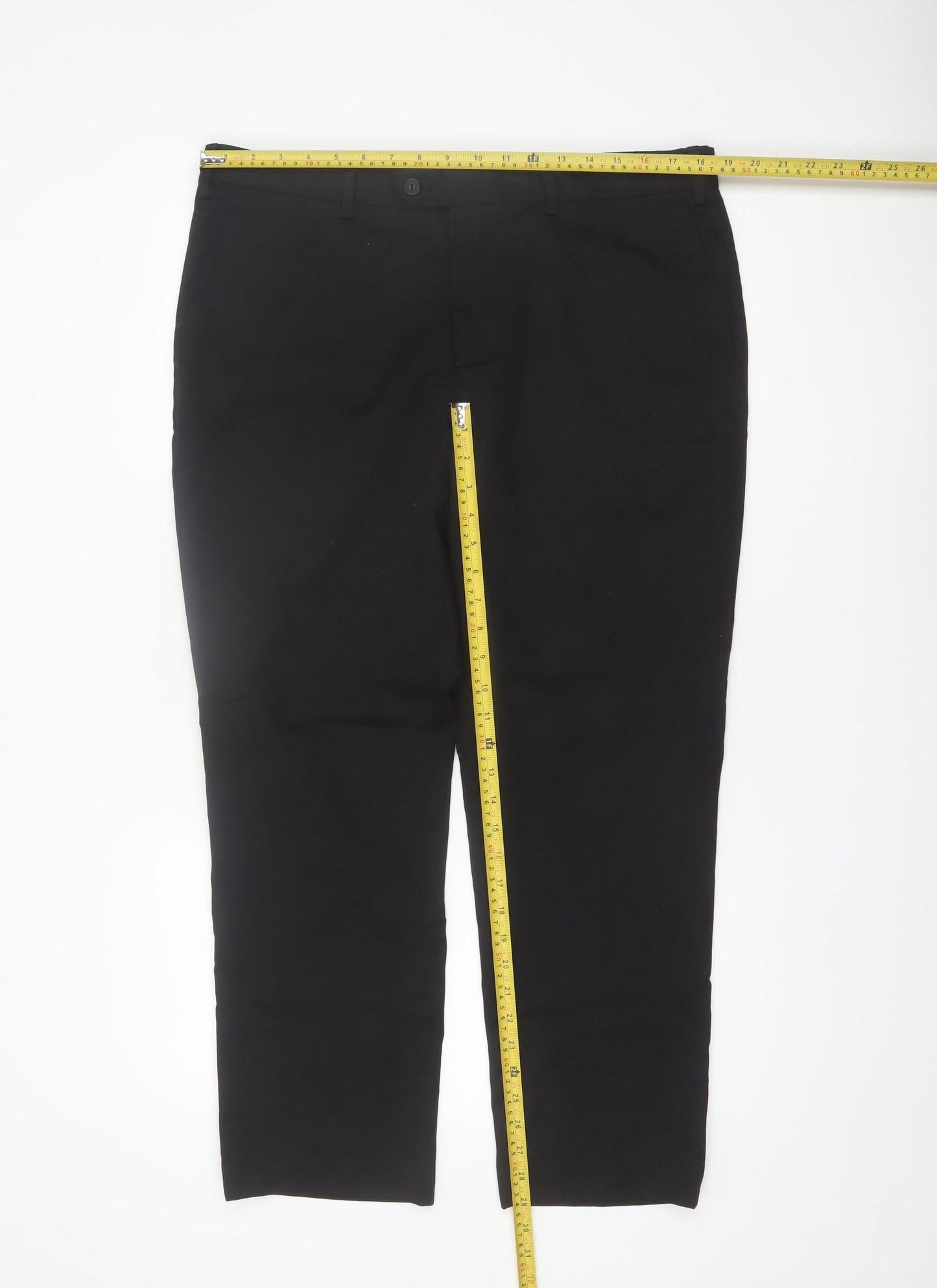 Primark Men’s Black Regular Fit Chino Trousers 38x30