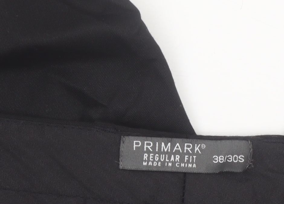 Primark Men’s Black Regular Fit Chino Trousers 38x30