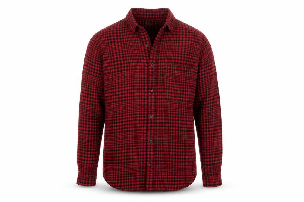 Zara Men's Red Check Long Sleeve Relaxed Fit Button-Up Shirt Size M
