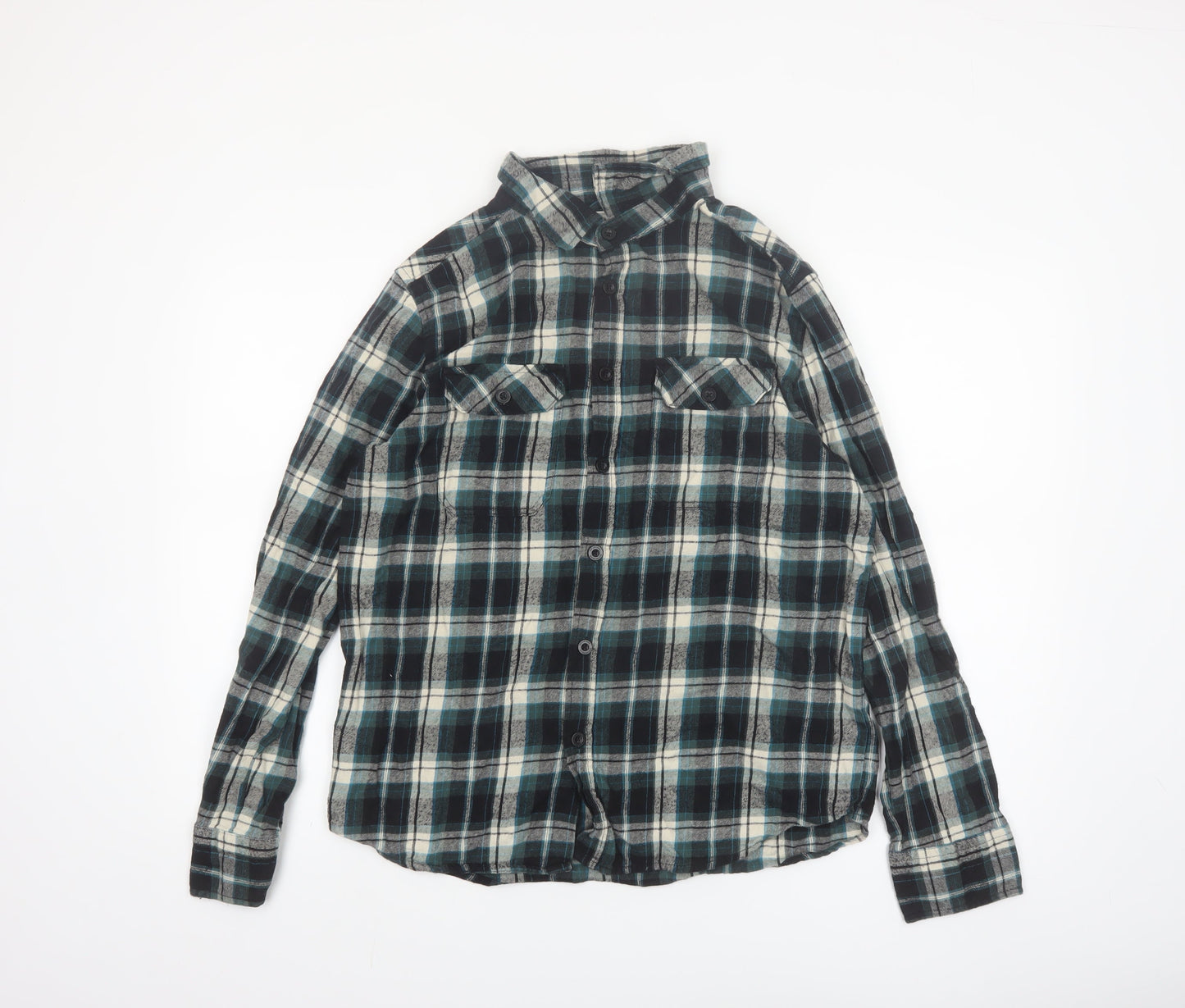 Mountain Warehouse Men's Blue Checked Flannel Button-Up Shirt Size L