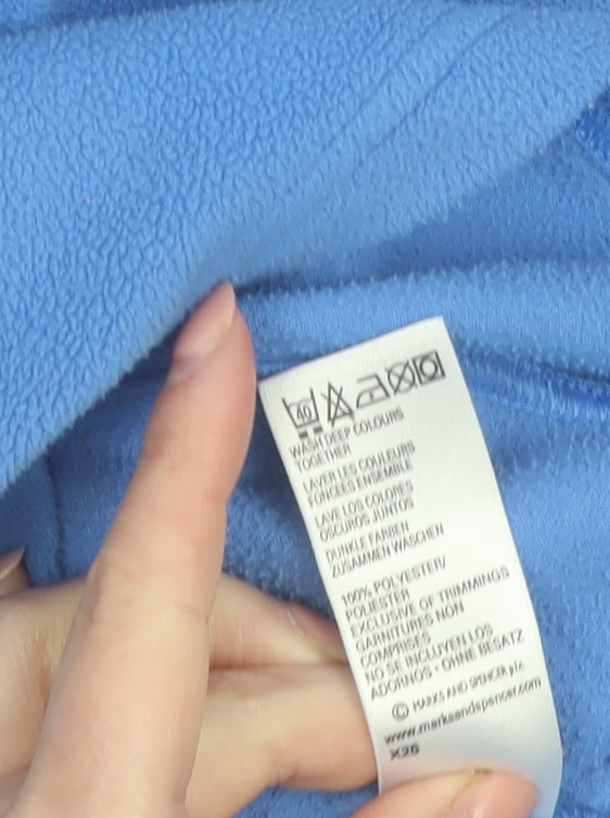 Marks and Spencer Women Azure Blue Pullover Fleece Sweatshirt UK 10