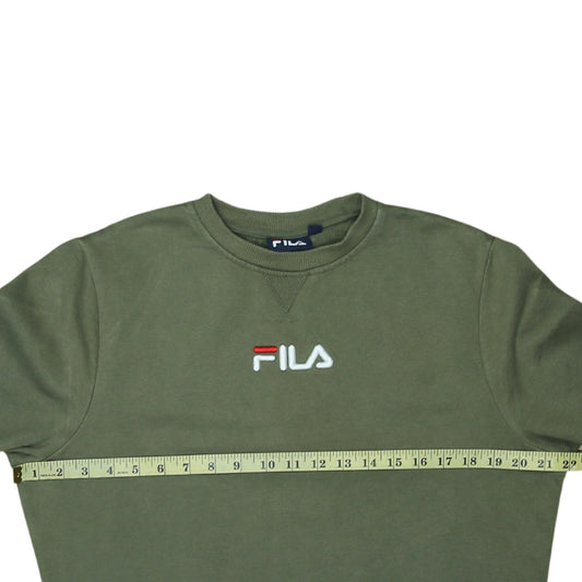 Fila Men’s Green Crew Neck Pullover Sweatshirt Size S