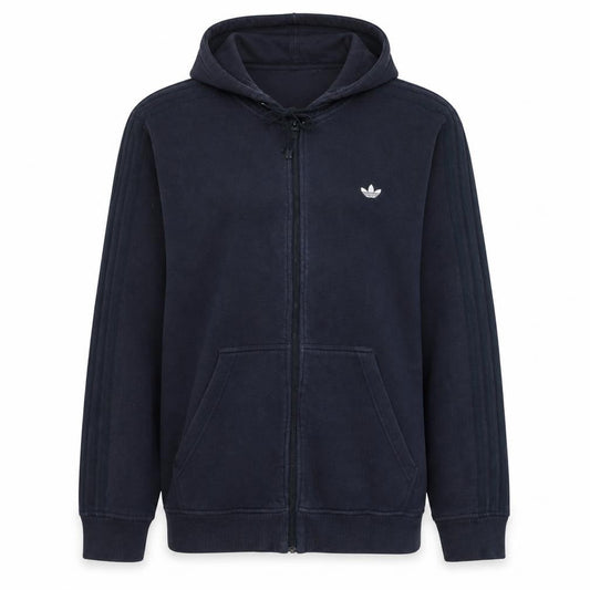 adidas Men's Blue Full Zip Hoodie Size L Classic Fleece Sweatshirt