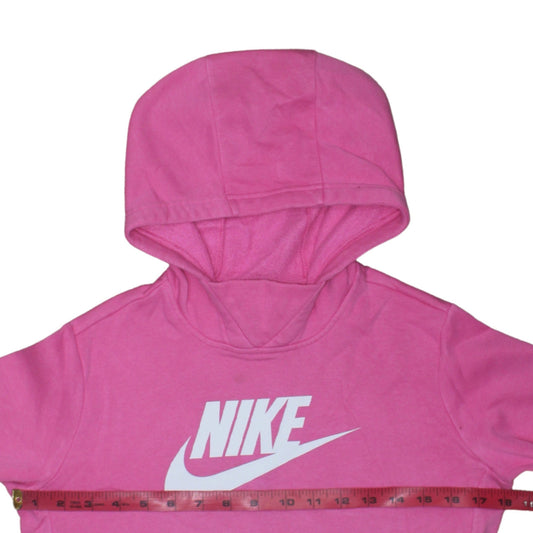Nike Girls Pink Pullover Hoodie Sweatshirt Size 146 Fleece Logo Hooded