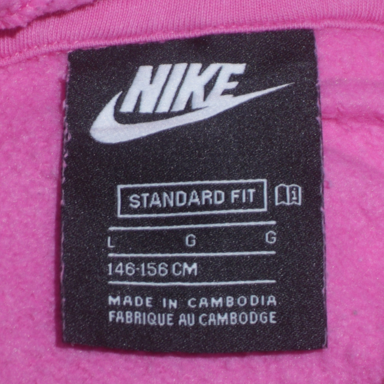 Nike Girls Pink Pullover Hoodie Sweatshirt Size 146 Fleece Logo Hooded