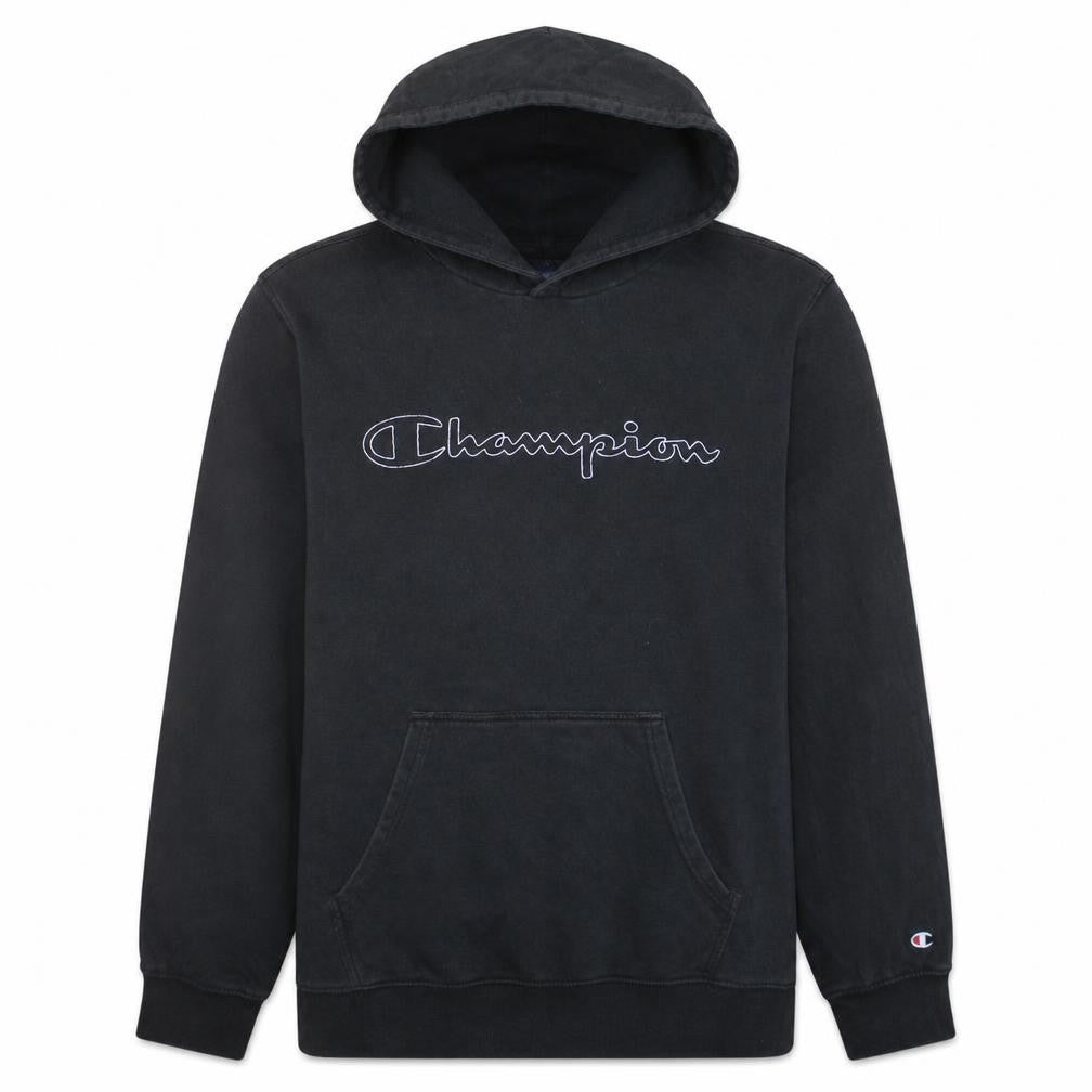 Champion Men's Black Pullover Hoodie Size L Sports Fleece Sweatshirt