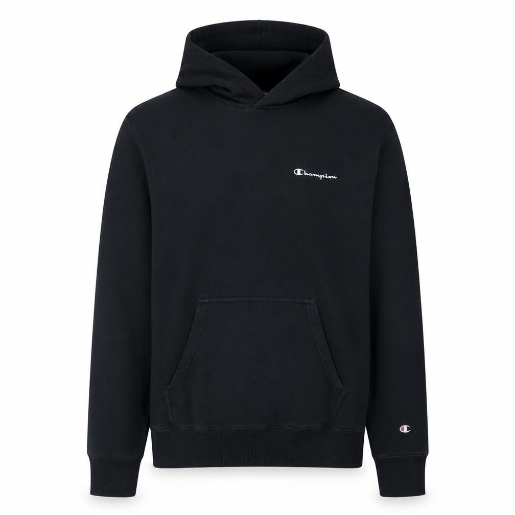 Champion Men’s Black Pullover Hoodie Large Logo Fleece Sweatshirt