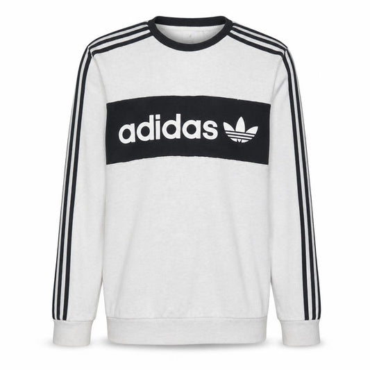 adidas Mens Grey Crew Neck Pullover Sweatshirt M Logo Sportswear