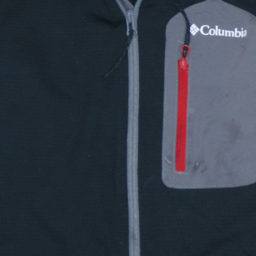 Columbia Mens Black Grey Full Zip Hooded Sweatshirt S