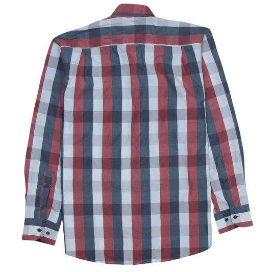 Tommy Hilfiger Men's Red Blue Check Long Sleeve Button-Up Shirt 2XL