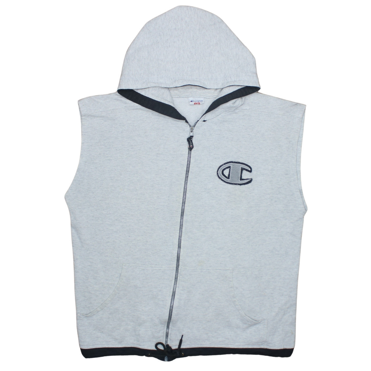 Champion Men's Grey XL Sleeveless Zip Hoodie Vest