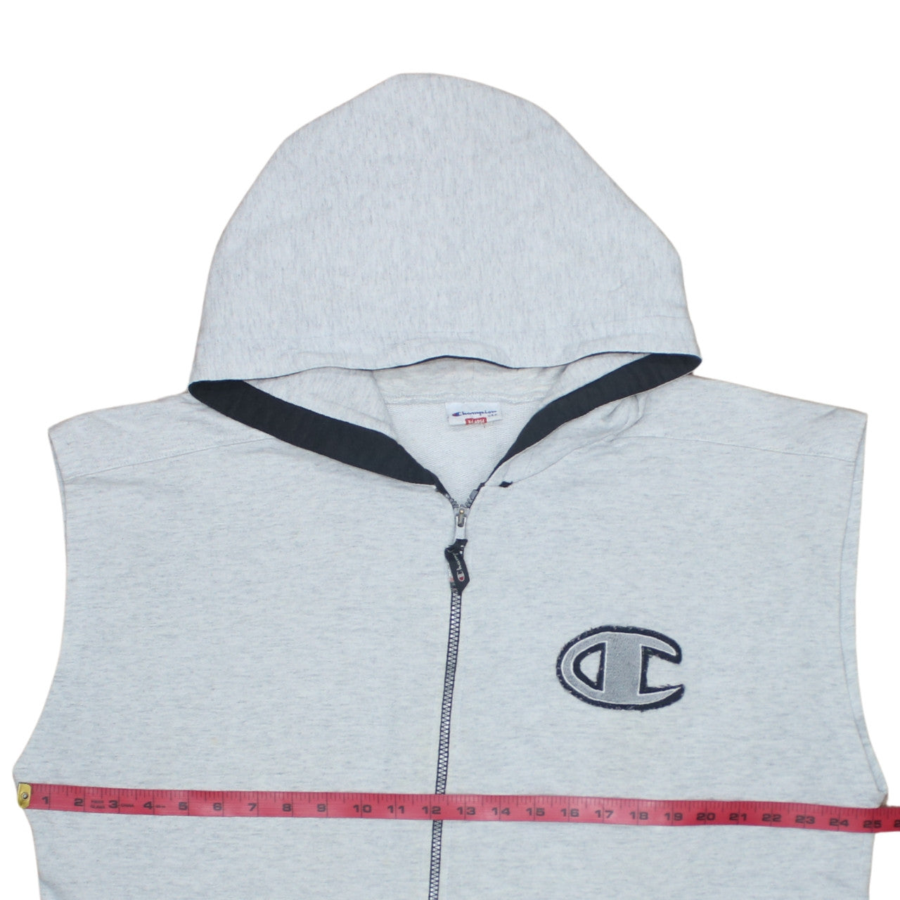 Champion Men's Grey XL Sleeveless Zip Hoodie Vest