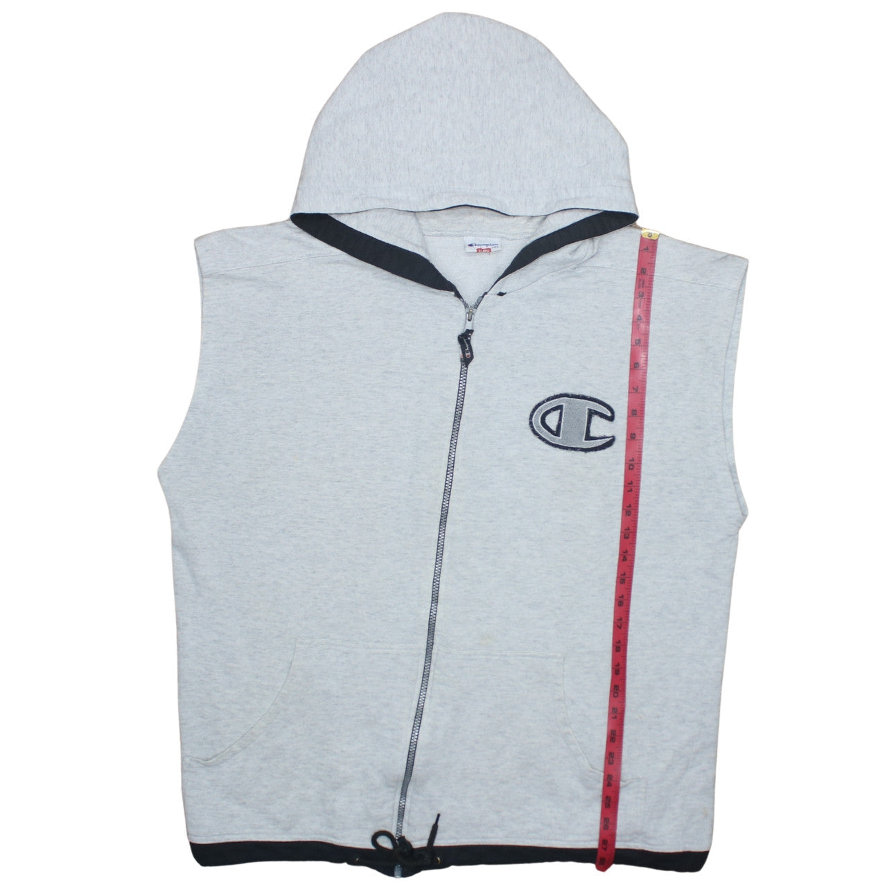 Champion Men's Grey XL Sleeveless Zip Hoodie Vest