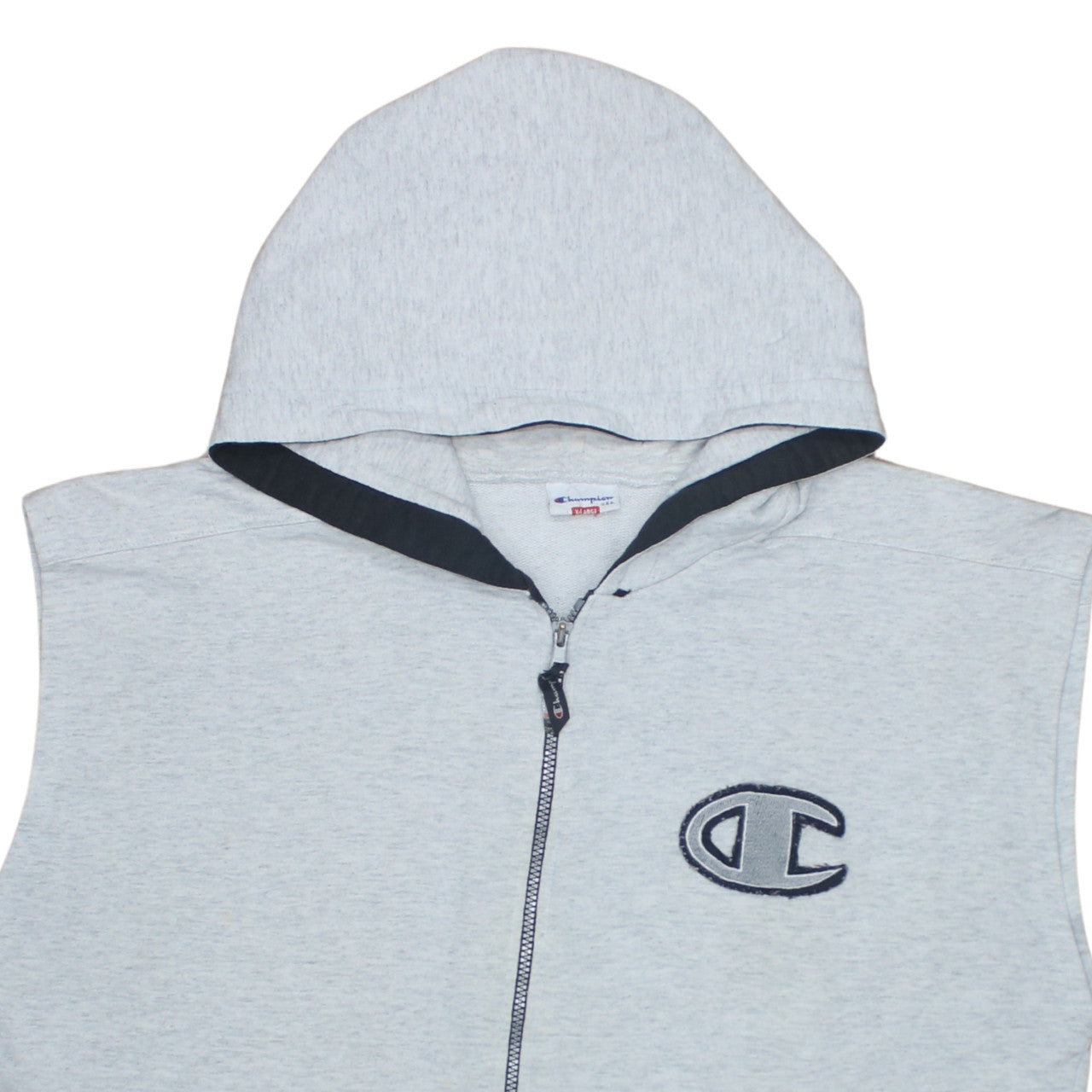 Champion Men's Grey XL Sleeveless Zip Hoodie Vest