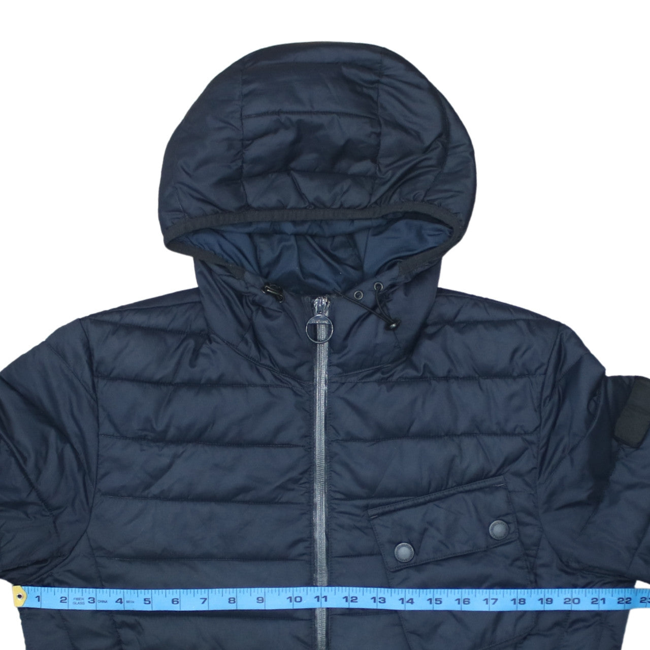 Barbour International Mens Blue Hooded Puffer Jacket M