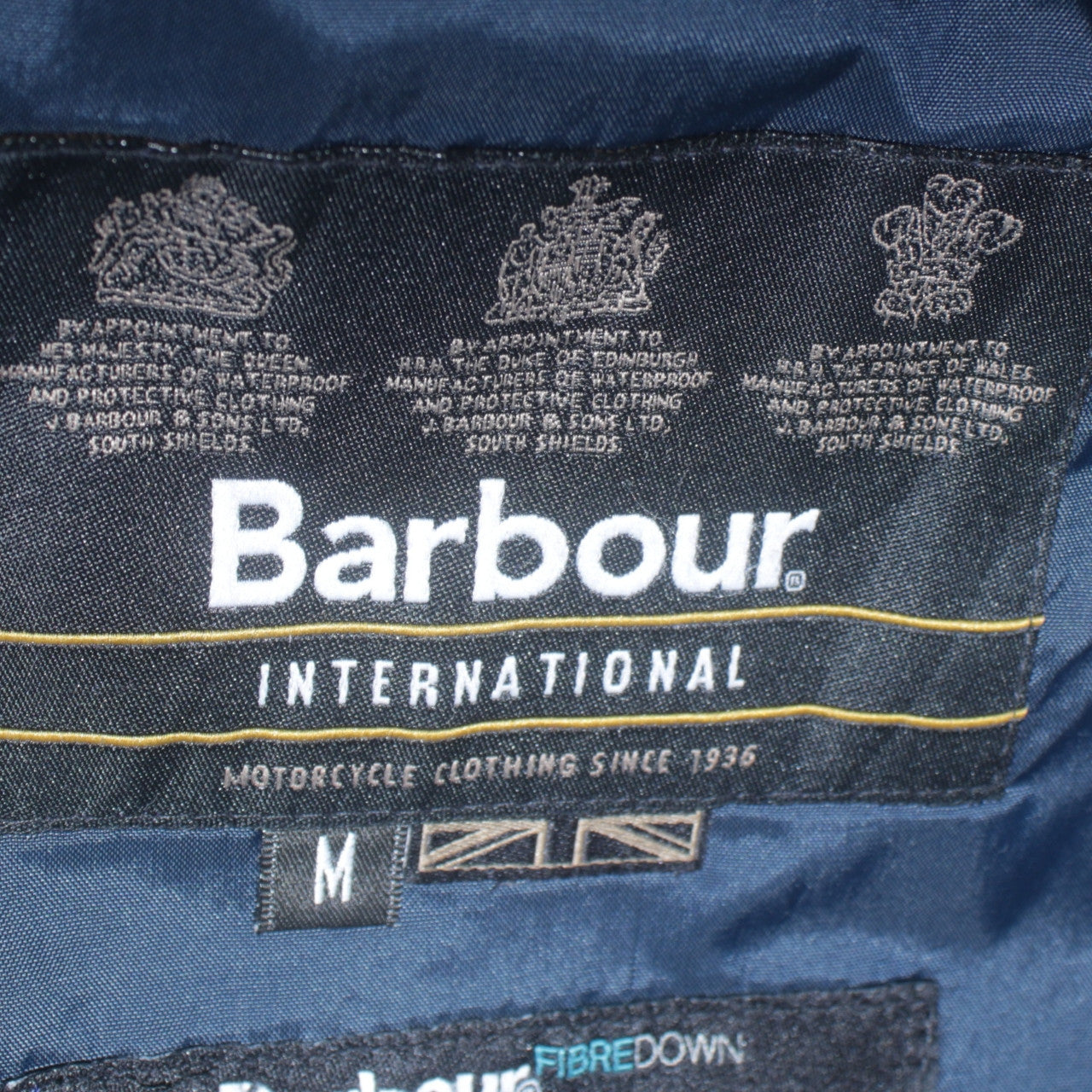 Barbour International Mens Blue Hooded Puffer Jacket M