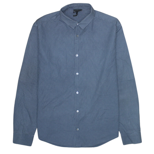 Emporio Armani Men's Blue Slim Fit Long Sleeve Cotton Shirt Size L