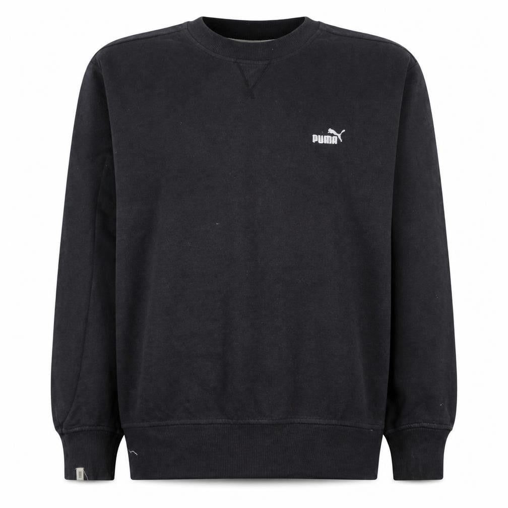 Puma Mens Black L Pullover Sweatshirt Crew Neck Fleece